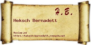 Heksch Bernadett névjegykártya